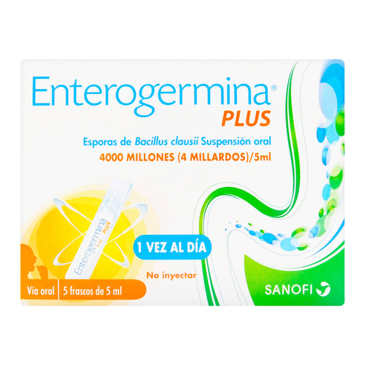 Enterogermina Plus 4000Millones Caja X 5 Frascos X 5mL Suspensión